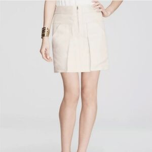 Ann Taylor Petite beige linen pocket skirt size 0 petite